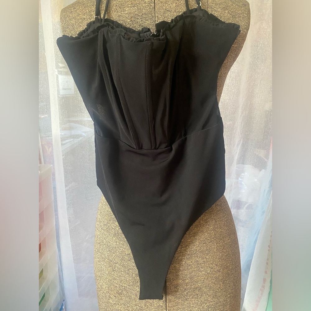 NWOT Princess Polly Cartia Sheer Panel Corset Bodysuit Size 6. Y2K